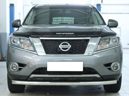 Nissan Pathfinder 2014-наст.вр.-Дуга передняя по низу бампера d-60 радиусная одинарная